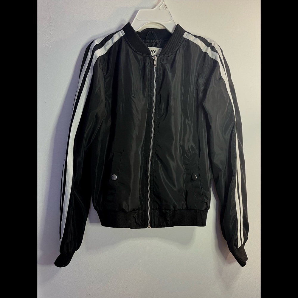 Black and white track jacket